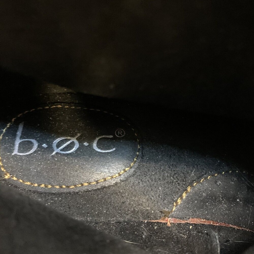 b.o.c. Womens Ankle Boot Black Suede Side Zip Strap & Knot Accent Round Toe 8M - Picture 7 of 8